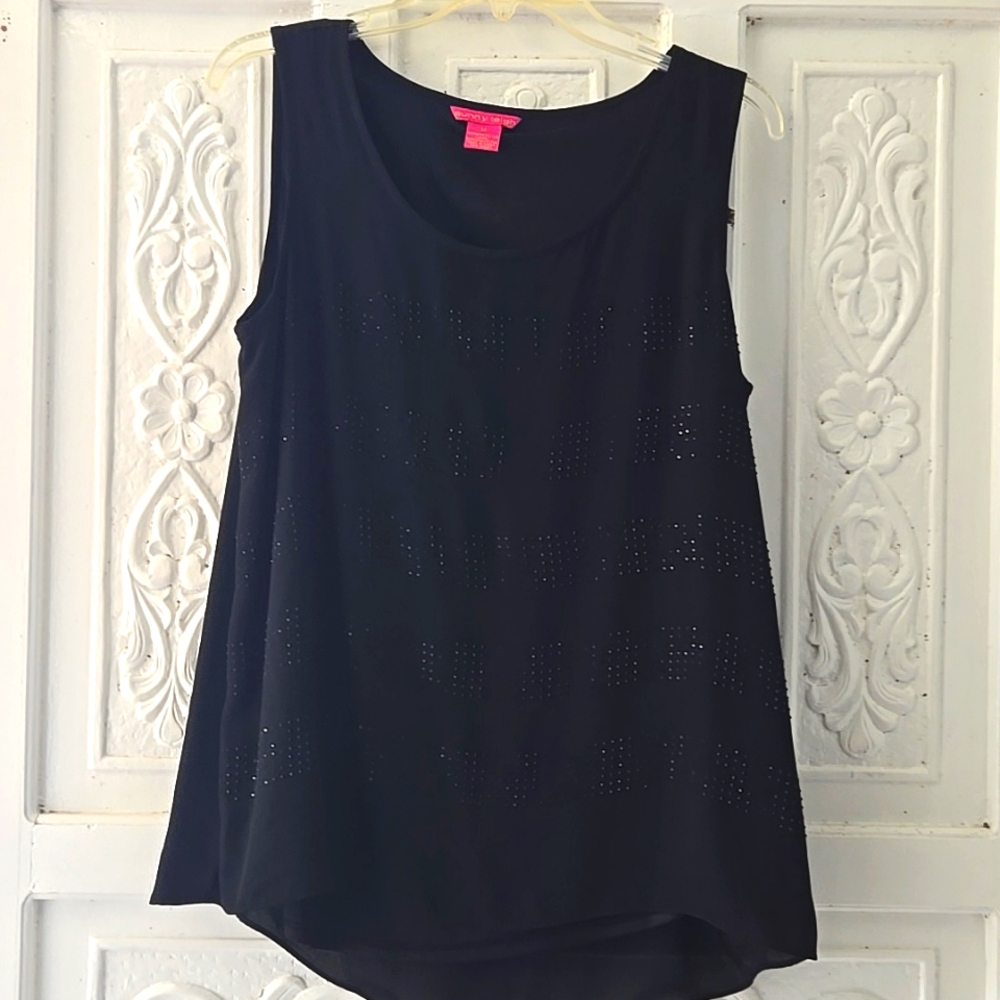 Sunny Leigh Sleeveless Blouse Black Size Medium